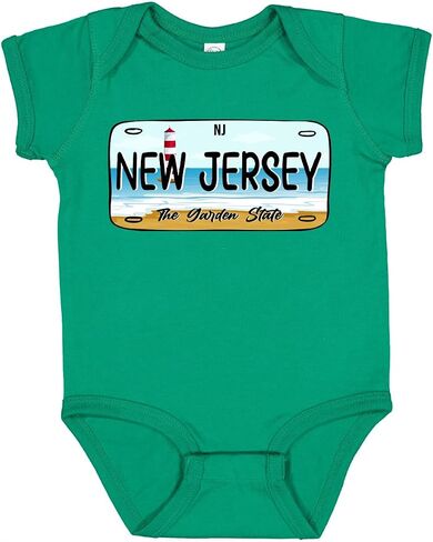 Classic New Jersey NJ License Plate Cape May Beach Shore Baby Bodysuit in Kuwait