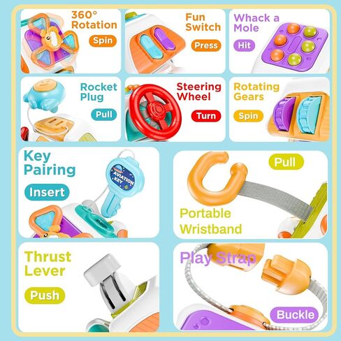 Busy Cube for Toddlers 2-3, Montessori Sensory Activities Busy Board Baby Gifts Infant Boys Girls Travel Toys Educational Learning in Kuwait