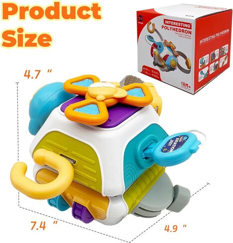 Busy Cube for Toddlers 2-3, Montessori Sensory Activities Busy Board Baby Gifts Infant Boys Girls Travel Toys Educational Learning in Kuwait