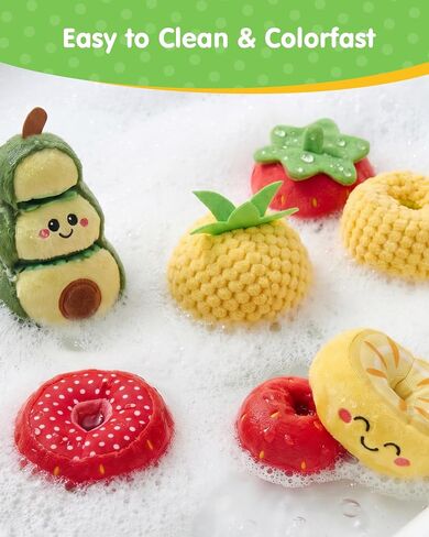 hahaland Montessori Toys for 1 Year Old Girl Boy, Stacking Rings Baby Toy | Soft Sorting & Stacking Toy Fruits with Wooden Stacker, Threading Set for Toddlers 1-3 Developmental 1st Birthday Girl Gifts in Kuwait