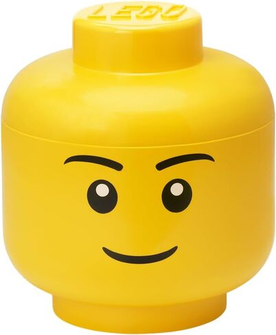 Room Copenhagen, LEGO Storage Heads Stackable Storage Container - Buildable Organizational Bins for Kid’s Toys and Accessories - 4.02 x 4.02 x 4.53in - Mini, Boy, Holds 100 Bricks | Stackable Storage Box with Lid Toy Storage Home Organization Kids Room St in Kuwait