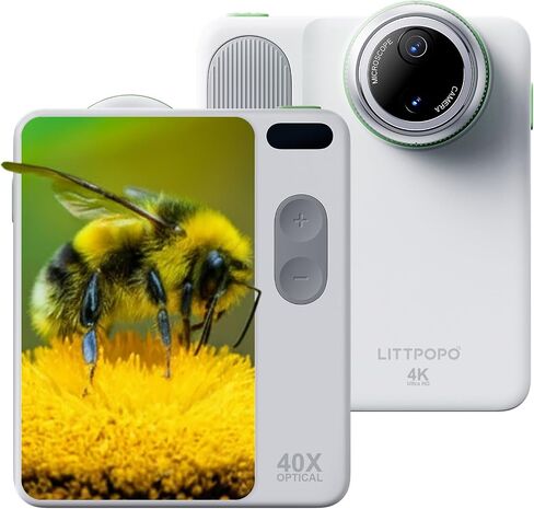 MicroCam-X1 4K Digital Camera, 12MP BSI CMOS Sensor, 400X Microscope, 4K Video, Autofocus, 3.5" LCD | Compact Kids Camera for STEM Learning | Point & Shoot, Portable, Travel, Ideal Gift | 128GB in Kuwait