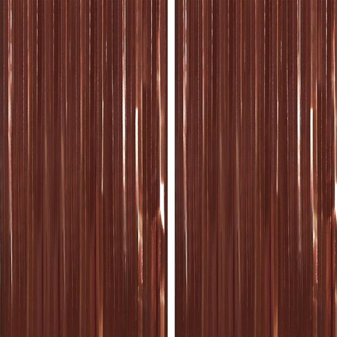 PartyWoo Hot Pink Foil Fringe Curtain 8.2FT 3pcs Red Rose Tinsel Streamers | Hot Pink Streamers Magenta Tinsel Backdrop Curtains for Birthday Barbie Theme Galentines Bachelorette Party Decorations in Kuwait
