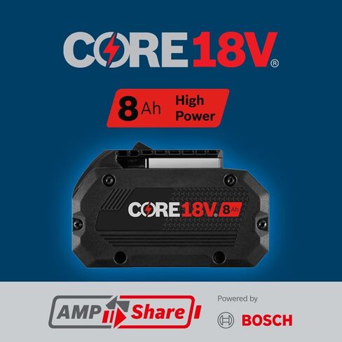 Bosch GBA18V80 18V CORE18V® Lithium-Ion 8 Ah High Power Battery | CoolPack 2.0 cooling, high-output cells, lightweight design in Kuwait