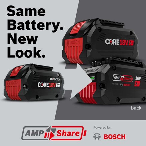 Bosch GBA18V80 18V CORE18V® Lithium-Ion 8 Ah High Power Battery | CoolPack 2.0 cooling, high-output cells, lightweight design in Kuwait