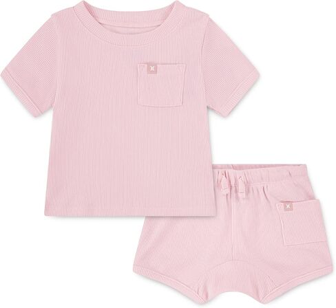Hurley Baby Boys' And Toddler Rib Knit T-shirt and Shorts 2-piece Outfit Set in Kuwait
