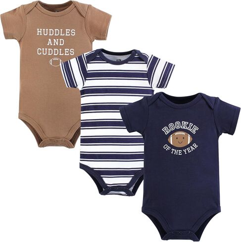 Hudson Baby Unisex Baby Cotton Bodysuits, Football Rookie, 3-6 Months in Kuwait