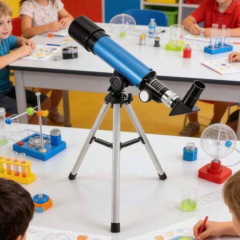 Portable Astronomical Refracting Telescope with Tripod, Shockproof Metal and Plastic Design for Moon Observation and Outdoor Use, High Definition Beginner Telescope for Astronomy in Kuwait
