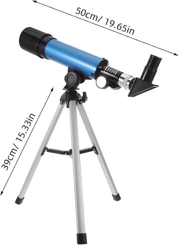ibasenice High Powered Astronomy Refracting Telescope for Beginners with Stable Tripod Support and Versatile Viewing Options, Portable Sky Observation Device in Blue for Stargazing and Space in Kuwait
