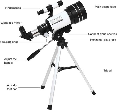 Entry Level Astronomical Telescope 70mm Aperture 300mm F Length Travel Telescope in Kuwait