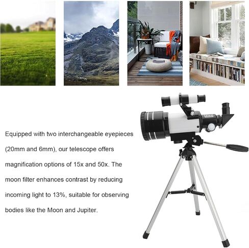 Entry Level Astronomical Telescope 70mm Aperture 300mm F Length Travel Telescope in Kuwait