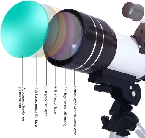 Entry Level Astronomical Telescope 70mm Aperture 300mm F Length Travel Telescope in Kuwait