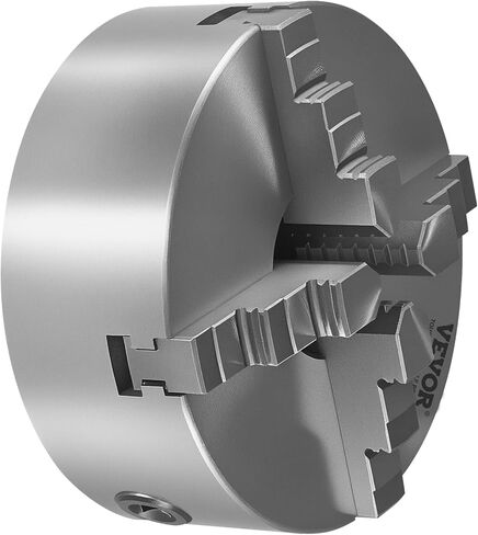 VEVOR 4-Jaw Lathe Chuck, 8 Inch (200 mm), Self-Centering Chuck with 1 1/2 in-8 Threaded Backing Plate, 0.16-7.87 in (4-200 mm) Clamping Range with T-wrench Screws, HT300 Material, for Wood Metal Lathe in Kuwait