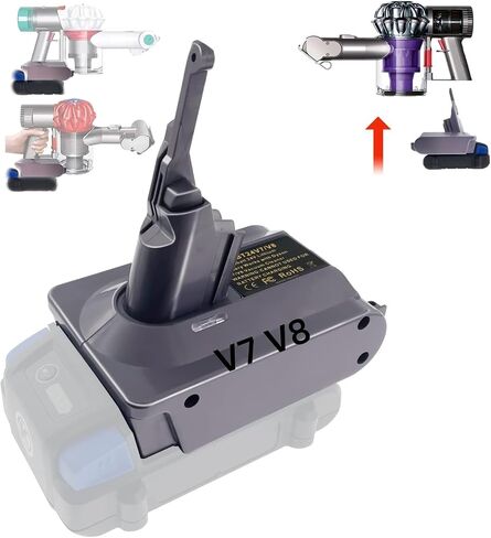 RY18V7V8 Adapter for Ryobi 18V Battery to for Dyson V7 V8 Vacuum Cleaner | Convert for Ryobi 18V Battery to Replace for Dyson V7 V8 Battery, Work for V7 V8 Vacuum Cleaner(No Battery) in Kuwait