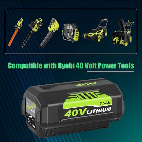 2Pack 40v 7500mAh OP4026A Replacement for Ryobi 40V Battery Lithium | Compatible with Ryobi 40 Volt Battery 7.5Ah OP4015 OP4040 OP40201 OP4050A OP4015 OP40261 OP40401 OP4060 Power Tools in Saudi Arabia