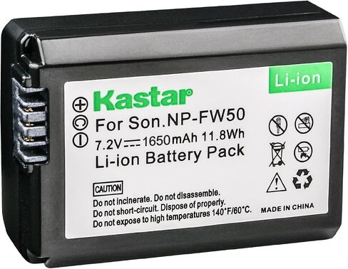 Kastar Battery (1-Pack) for Sony NP-FW50 BC-VW1 BC-TRW and Sony Alpha 7 a7 a7R a3000 a5000 a6000 NEX-3 3N NEX-5 5N 5R 5T NEX-6 NEX-7 NEX-C3 NEX-F3 SLT-A33 A35 A37 A55V DSC-RX10 Cameras in Kuwait