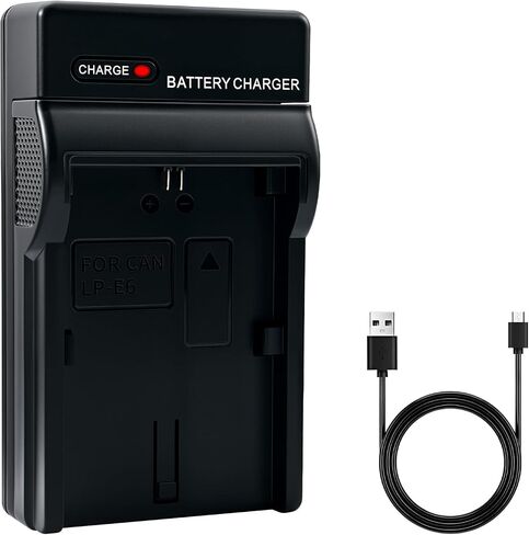 LP-E6 LP-E6N Battery Charger USB with LED Indicator, Compatible with Canon EOS R5 R6 5DS 5DS R 5D Mark IV 5D Mark III 6D Mark II 90D 80D 70D 7D Mark II 60D DSLR Cameras in Kuwait