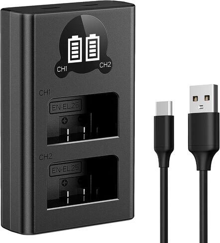K&F CONCEPT EN-EL25 Dual LCD Battery Charger, Compatible with Nikon Z50ii, Z50, Z30, Z FC Camera MH-32 Battery in Kuwait