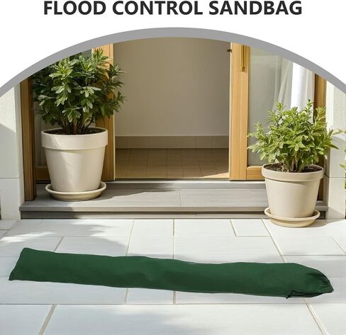 BESTOYARD 2pcs Reusable Canvas Flood Protection Sandbags with Water-Resistant Surface and Elastic Band for Garage Doors and Window Flood Protection in Kuwait