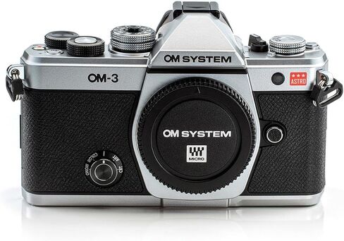 Om System -3 Astro Mirrorless Camera, Silver | 20.4MP Stacked BSI sensor with 7.5-stop stabilization for astrophotography, wildlife and travel in Kuwait