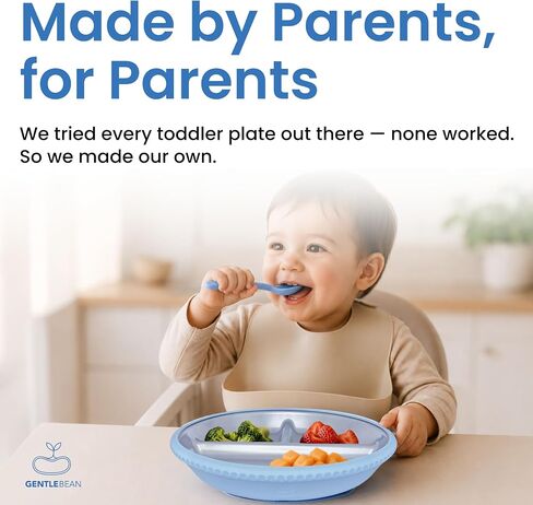 Stainless Steel Baby Plates with Suction, 3-Pack with Lids in Kuwait
