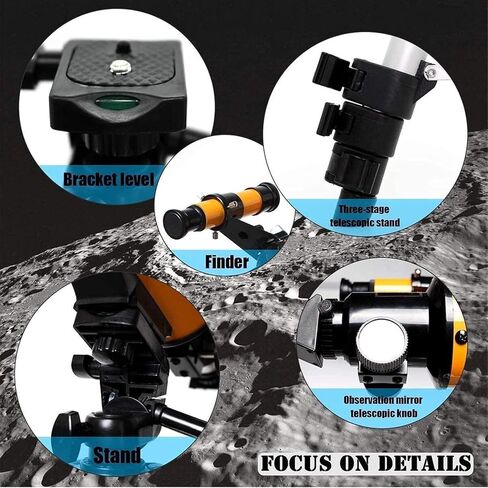 Small Size Telescope 70mm Aperture Refracting Reflector for Beginners Adjustable Height Tripod with Carry Bag Different in Kuwait