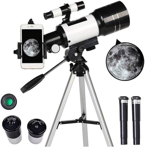 Small Size Astronomy Telescope with Tripod Smartphone Adapter 70mm Aperture and 700mm Focal Length Beginners Refractor Different in Kuwait