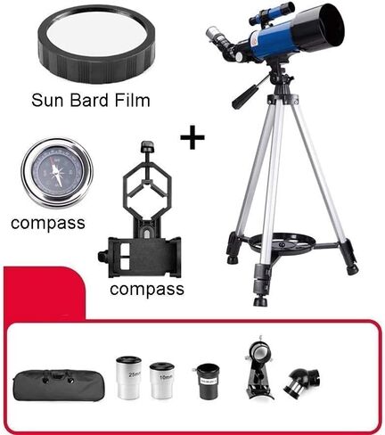 Small Size Outdoor Astronomy Telescope 70mm Aperture 400mm Mount Astronomical Refractor Travel with Carry Bag Different in Kuwait