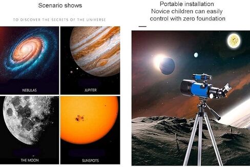 Small Size Outdoor Astronomy Telescope 70mm Aperture 400mm Mount Astronomical Refractor Travel with Carry Bag Different in Kuwait