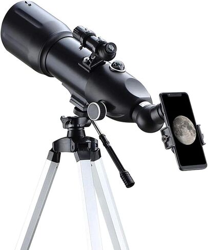 Small Size Astronomical Telescope 80mm Refractor with Adjustable Tripod && Finder Scope Portable Travel Different in Kuwait