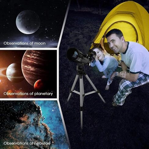 Small Size Astronomical Telescope 80mm Refractor with Adjustable Tripod && Finder Scope Portable Travel Different in Kuwait