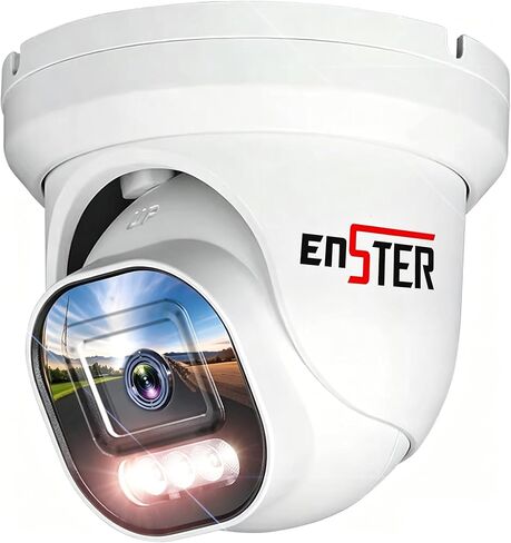 ENSTER 8MP 4K PoE Security Camera Outdoor | Compatible ONVIF & RTSP, Full Metal, Color Night Vision, AI Human & Vehicle Detection, IP66 Waterproof, Built-in Mic in Kuwait