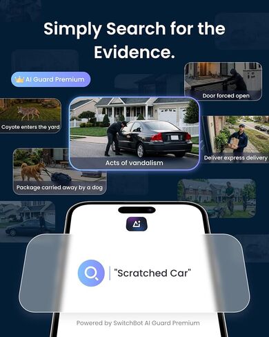 SwitchBot 3K PTZ Outdoor Security Camera, AI Video Search, Scene Alert & Daily Activity Report, 360° Auto Tracking, 5MP, 2.4GHz WiFi, Compatible with Alexa, Google, HA Through RTSP in Kuwait
