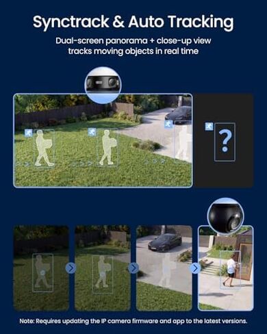 REOLINK Triple-Lens PoE Security Camera Outdoor, 10MP 180° Panoramic & 4K PT with Auto Tracking, 8CH Network Video Recorder for Home Security Camera System, OMVI 3i PoE x2 Bundle with RLN8-410 in Kuwait