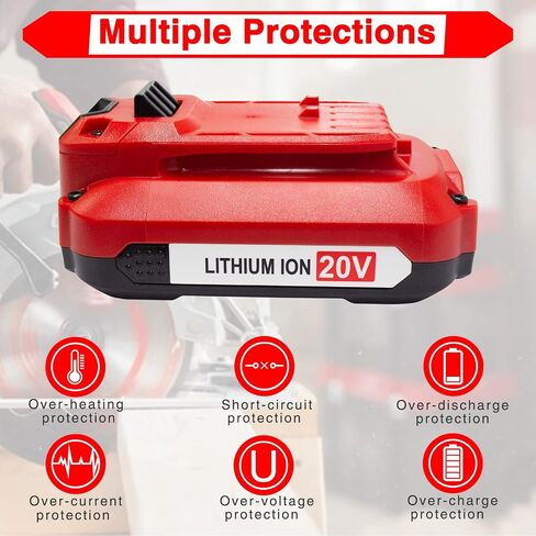 DTK 2Pack 3.5Ah Battery Replacement for Craftsman 20V Battery CMCB201 CMCB202 CMCB202-2 CMCB204 CMCB204-2 V20 Cordless Tool Battery in Kuwait