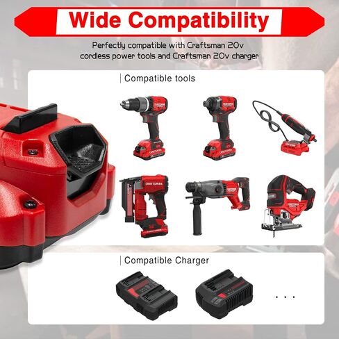 DTK 2Pack 3.5Ah Battery Replacement for Craftsman 20V Battery CMCB201 CMCB202 CMCB202-2 CMCB204 CMCB204-2 V20 Cordless Tool Battery in Kuwait