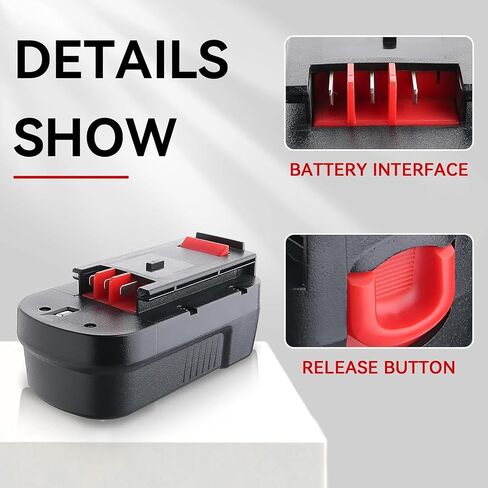4.8Ah HPB18 2Pack Ni-Mh Replacement for Black and Decker 18V Battery HPB18 HPB18-OPE Compatible with Black Decker Battery 18 Volt A1718 FS18FL Firestorm Cordless Power Tool in Saudi Arabia