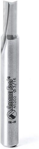 Amana Tool - 45202 Solid Carbide Cutting Edge Straight Plunge CNC Router Bit for Wood High Production 3/16 Dia x 7/16 x 1/4 Inch Shank in Kuwait