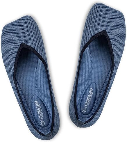 Women's Wide Toe Box Flats Shoes Knit Ballet Flat | Comfortable Dressy Walking Shoes, Office Slip-on Shoes, Sewn Construction, Closed-toe Design, Lightweight, Breathable in Saudi Arabia