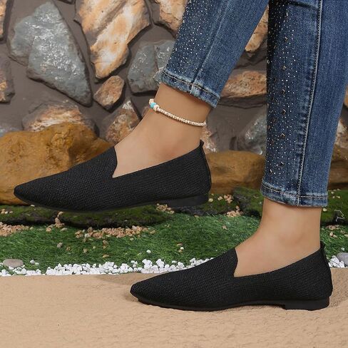 Knit Ballet Flats for Women Pointed Toe Slip On Dressy Flats Flexible Breathable Casual Summer Shoes for Work Office Walk in Kuwait