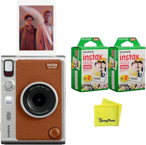 Fujifilm Instax Mini EVO Instant Camera - Brown (Camera w/Extra Film 2-Pack) in Kuwait