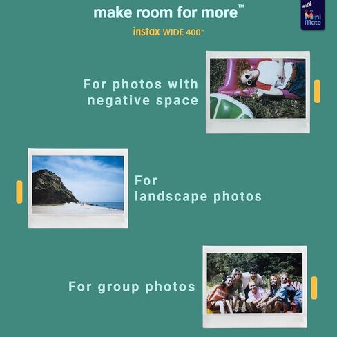Fujifilm INSTAX Wide 400 Instant Camera - Sage Green with Creative Bonus Bundle of Fujifilm Wide Instant Film... (Camera + 2 Wide Twin Pack/CC1) in Kuwait
