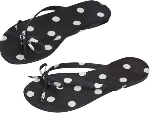 MakeMeChic Women's Flip Flops Summer Polka Dots Cute Dressy Thong Sandals | Summer Beach Sandals, Open Toe, Flip Flops for Women in Kuwait