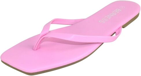 Berness Women’s Flip Flop Sandals – Square Toe Thong Slides, Lightweight Cushioned Flat Summer Sandals, Casual Beach Slip-On Shoes JAYLA in Kuwait