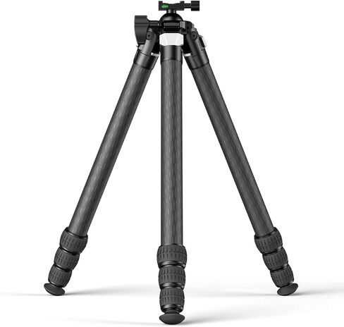 Carbon Fiber Djustable Shooting Tripod with Bubble Level,360 Degree BallHead,with Arca Swiss Quick Release Plateand Hands-Free Operation for Hunting,Shooting,and Outdoors in Kuwait