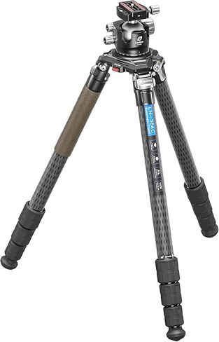 Leofoto LN-364C Heavy Duty Tripod with 75mm Bowl+Platform & Bag | Ball Head/Leveling Base Kit - LN-364C+LH-55LR, Outdoor Tripod for Wildlife Photography & Spotting Scope in Kuwait