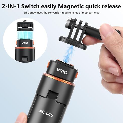 VRIG 64" Pocket 4/3 Selfie Stick Tripod for GoPro,Extendable Tripod Stand with Quick Release 1/4" Screw for Insta360 X5/X4,GoPro Hero 13 12 11,Mission 1 PRO,DJI OSMO Action 6/5Pro/4/3 in Kuwait