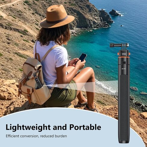 VRIG 64" Pocket 4/3 Selfie Stick Tripod for GoPro,Extendable Tripod Stand with Quick Release 1/4" Screw for Insta360 X5/X4,GoPro Hero 13 12 11,Mission 1 PRO,DJI OSMO Action 6/5Pro/4/3 in Kuwait