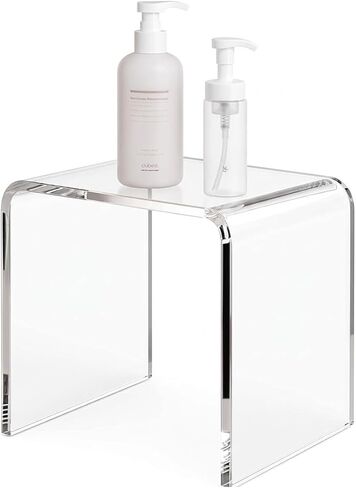 Acrylic 15 Inch Small Stool, Clear Acrylic Step Stool for Kids and Adults, Water-Resistant Shower Stool, Modern Bathroom Stool, 200 lbs Weight Capacity in Saudi Arabia