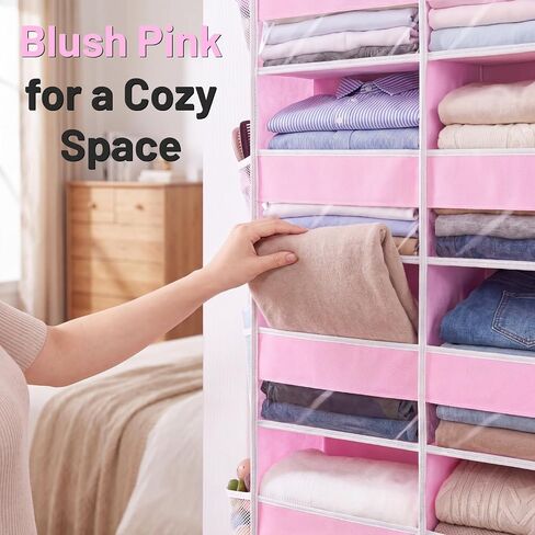 5-Tier Over Door Organizer, 10-Compartment Wide Storage Rack | 20" wide, 80 lbs for heavy family use, 10 side pockets, fits doors for closet, nursery, entryway, dorm, RV, laundry room in Kuwait